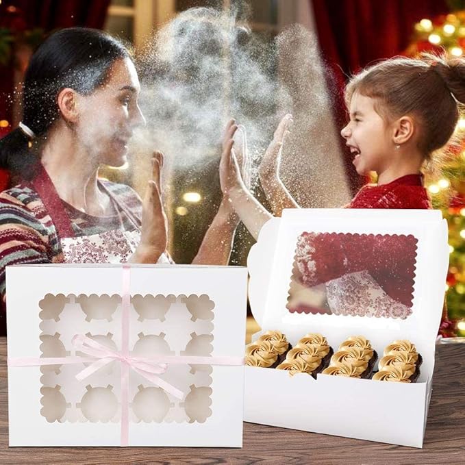 Rarapop 15 Pack Cupcake Boxes Hold 12 Standard Cupcakes, Food Grade Cupcake - Image 7