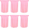 6 Pack Round Cocktail Tablecloth 32"x 43" Spandex Cocktail Table Skirt by Fivenl