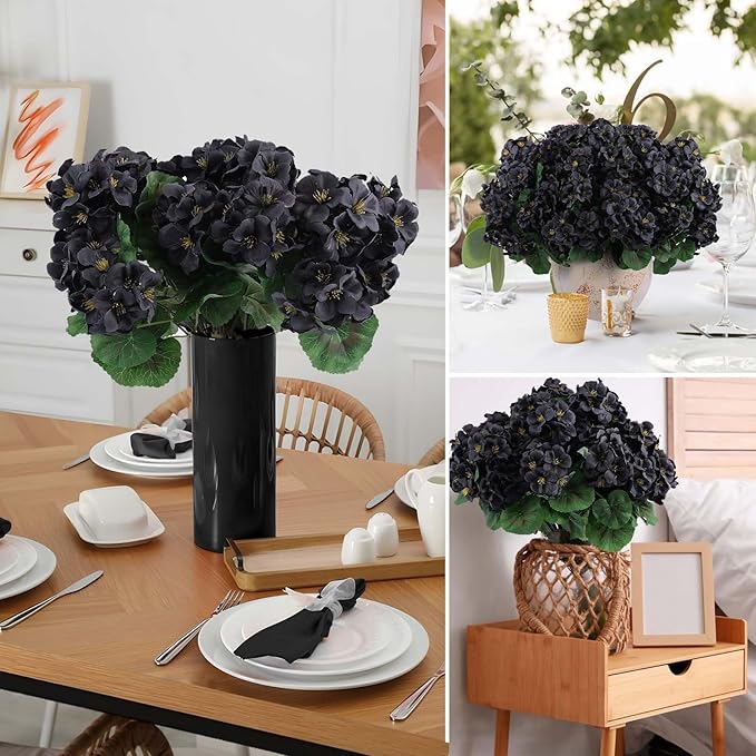 Hananona 6 Pcs Artificial Geranium Flowers - Image 4