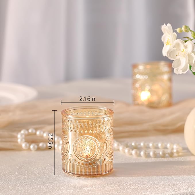 24 Pcs Gold Votive Candle Holders, Glass Tealight Candle Holders - Image 2