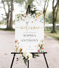 Generic Floral Wedding Welcome Sign, 18x27 inches, 4 mm Thick, Tabletop/Hanging by Custom