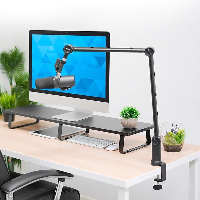 MOUNT-IT! Adjustable Microphone Boom Arm Suspension Scissor Mic Stand, Desk - Image 2