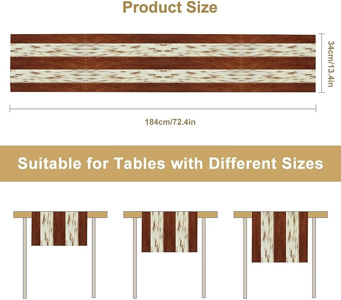 Cow Patchwork Print Table Runner, 13x70 Inch - Image 2