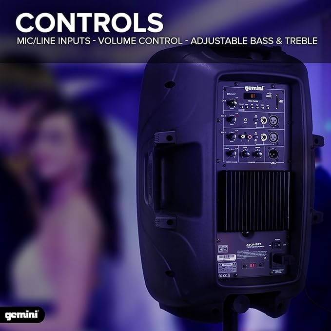 Gemini 15” 2000W Bluetooth PA Speaker - Image 4