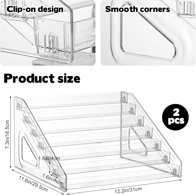 2 Pack 7 Tier Acrylic Card Display Stand, 7-tiers Versatile Display - Image 2