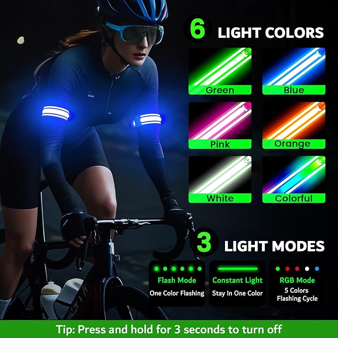 LED Armband for Running, Light Up Arm Bands for Night Walking Running, - Image 3