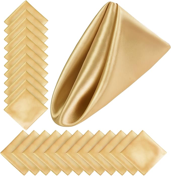 Aneco 24 Pieces Satin Napkin Square 20 x 20 Inches Dinner Napkins Weddings by Aneco
