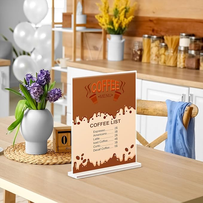 Acrylic Sign Holder 8.5 x 11, Double Sided Sign Holder Stand, Plastic 6 Pack - Image 8