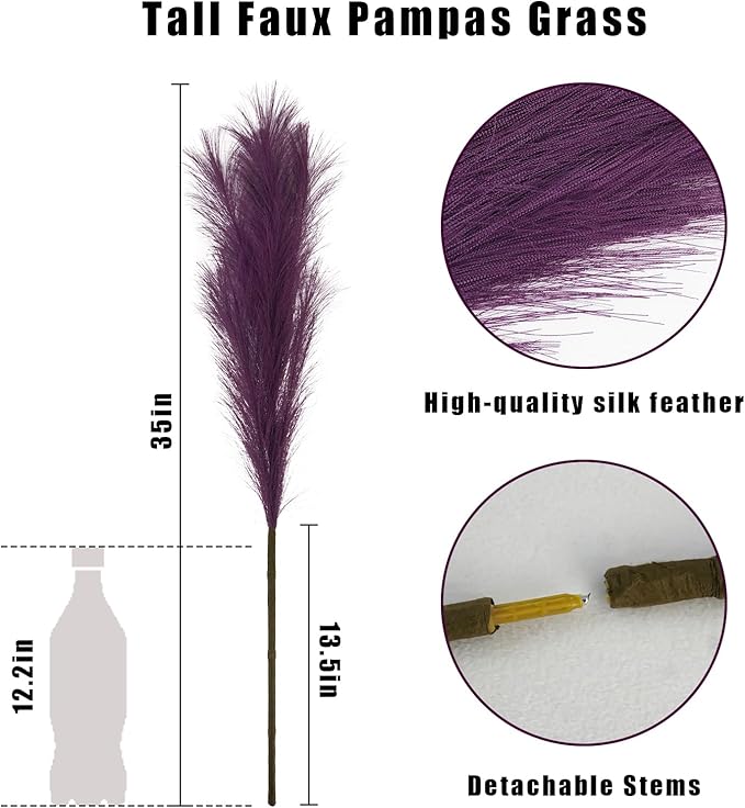 35" Faux Pampas Grass Decor - Image 4