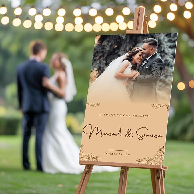 Personalized Bride & Groom Wedding Welcome Sign - Image 7
