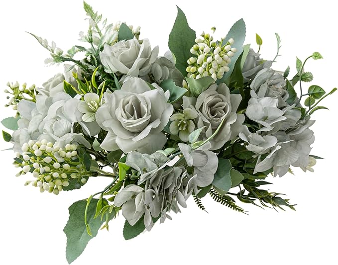 Artificial Flower 5 Branches Artificial Silk Fake Flowers Bouquet Small Roses by YoungJewl