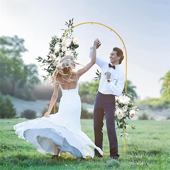 Vincidern 7.2 ft Balloon Arch Backdrop Stand Gold, Wedding Arch - Image 2