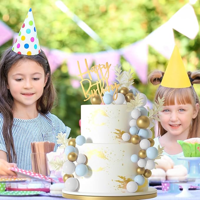 MIAHART Ball Cake Toppers Boho Grass Cake Topper Ball Cake Insert Decoration - Image 6
