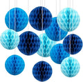 CC wonderland zone 12pcs Blue Paper Honeycomb Balls, Hanging Tissue Pom poms by CC+wonderland+zone