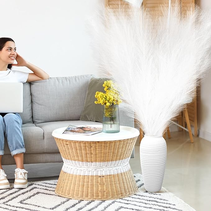 Zeyune 10 Pcs 71'' Large Faux Pampas Grass Decor Tall Artificial Pompous Grass - Image 5