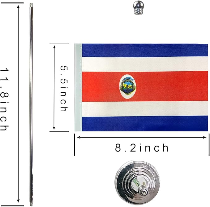 GentleGirl.USA Costa rica Table Flags Stick Small Mini Costa Rican Flag Office - Image 2