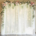 Fomcet Tulle Backdrop Curtains Ivory 30FT X 8FT Tulle Curtains by Fomcet