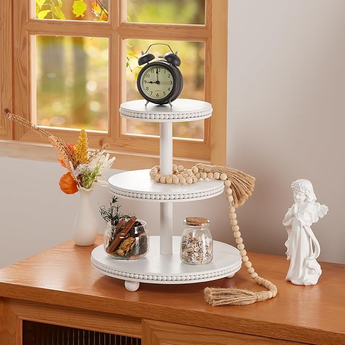 3 Tier Cupcake Stand Round, Wood Cupcake Stand - Image 5