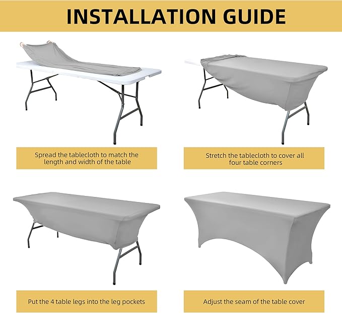 114 10-Pack 6ft Spandex Table Covers - Image 5