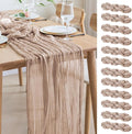 Asee'm 12pcs Cheesecloth Table Runner 120 Inches Long Nude Pink Boho Gauze by Aseem