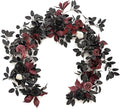 Ling's Moment 5FT Black Burgundy Artificial Flower Garland Fake Rose Leaves by LingsMoment