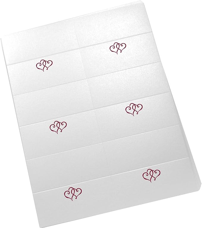 Linked Hearts Printable Place Cards, Laser & Inkjet Printers - Image 3