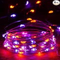 4-Pack 50 LED Orange and Purple Fairy Lights Battery Operated by EXF