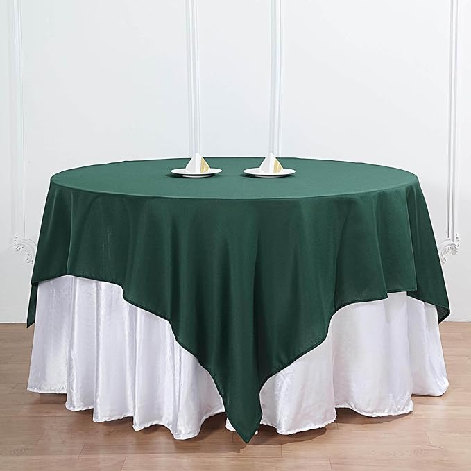 Efavormart 90" Hunter Emerald Green Wholesale Linens Polyester Square Linen by efavormart