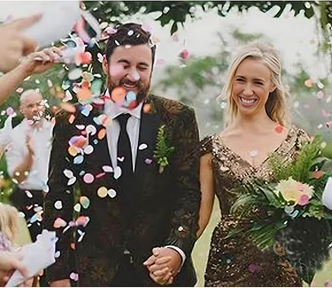 Multi Color Round Foil Confetti Beautiful Rainbow Metallic Table Confetti - Image 5