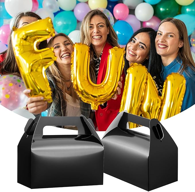 UnicoPak 30 Pack Black Gable Treat Boxes, Party Favor Boxes, Gift Boxes - Image 6