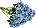 Artificial Rose 10pcs Open Flower Bouquet Faux Rose Stems by IUKnot