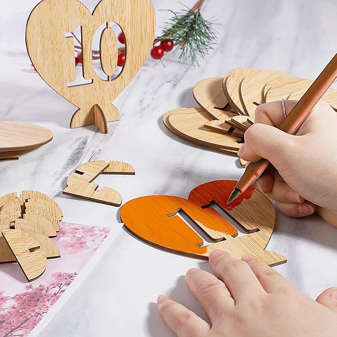 Heart Shape Wooden Table Numbers 1-20 - Image 3