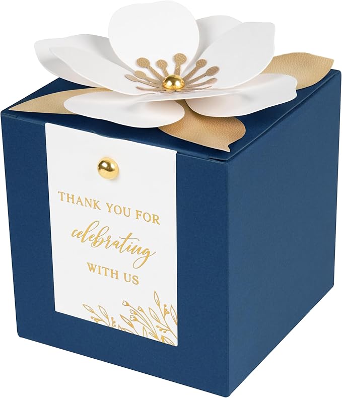 FEIYI 20 PCS Navy Blue Gift Boxes, 3 In 1 Favor Boxes by FEIYI
