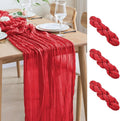 Asee'm 3PCS Fall Table Runner Cheesecloth 10FT Red Boho Gauze Fabric Rustic by Aseem