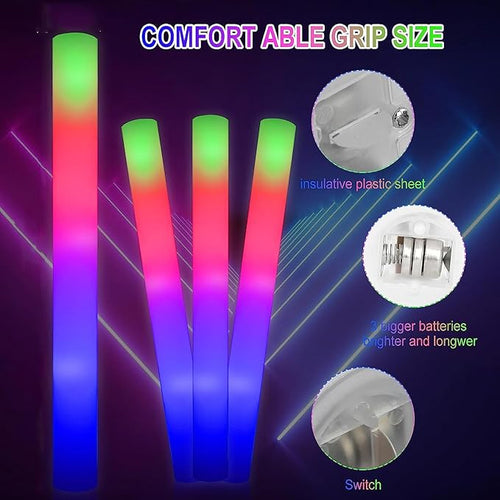 100 + 11 Pack Foam Glow Sticks Bulk Party Pack, Party Favors Supplies, 3 - Image 2