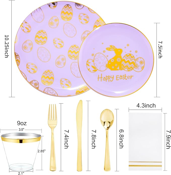 Festiva 175Pcs Easter Plates and Napkins Disposable - Image 2
