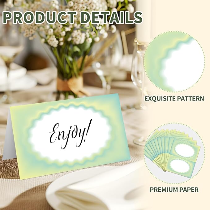 25 Color Gradient Place Cards for Table Seating, Colorful Wedding Name Place - Image 3
