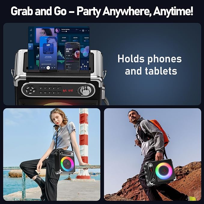 Karaoke Machine with 2 Wireless Microphones, 【Upgraded 6.5"Woofer & - Image 8