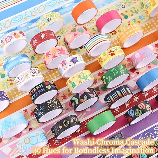 30 Rolls Colorful Theme Washi Tape Set - Image 3