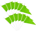 12 Pack Green Pennant Flags Small Mini Hand Held Solid Color Pennant On Sticks by tibijoy