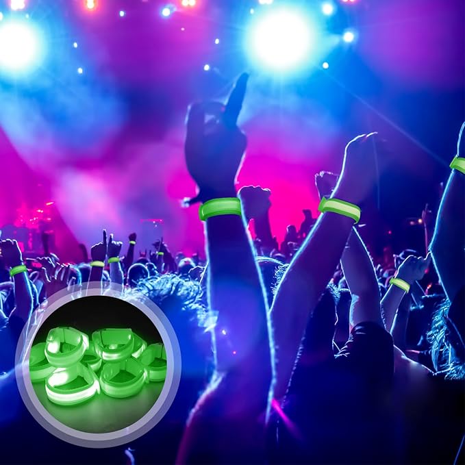 M.best 8pcs LED Light Up Bracelets Glow Flashing Wristbands Glow in The Dark - Image 6