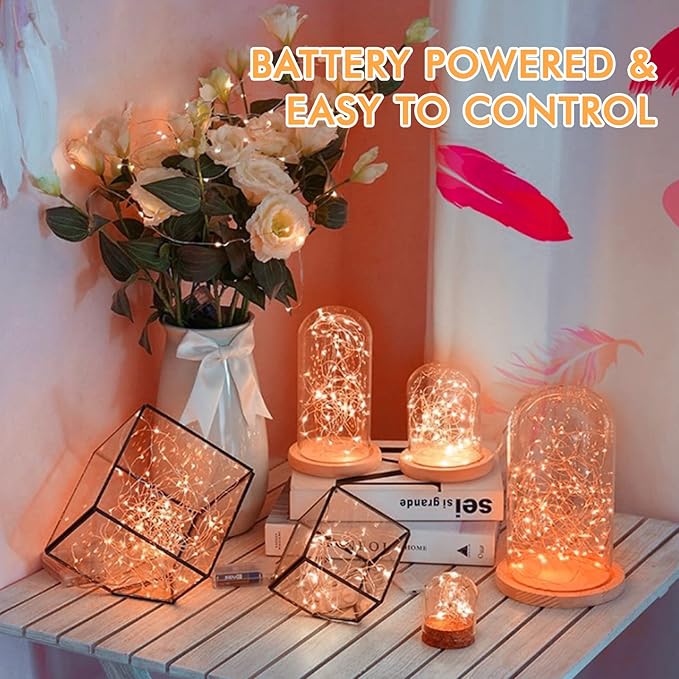 12 Pack Fairy Lights Battery Operated String Lights，7FT 20LED Waterproof Silver - Image 2