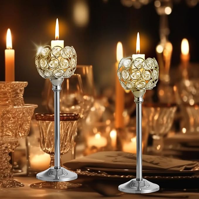 Crystal Candle Holders Set of 16 - Image 2