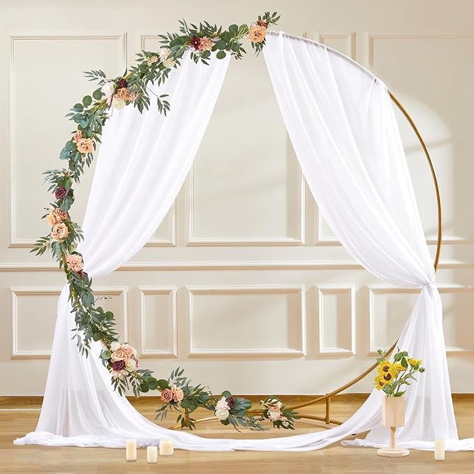 Wedding Arch Draping Fabric 2 Panels 30" X 20FT Sheer Arch Drapes Fabric White - Image 7