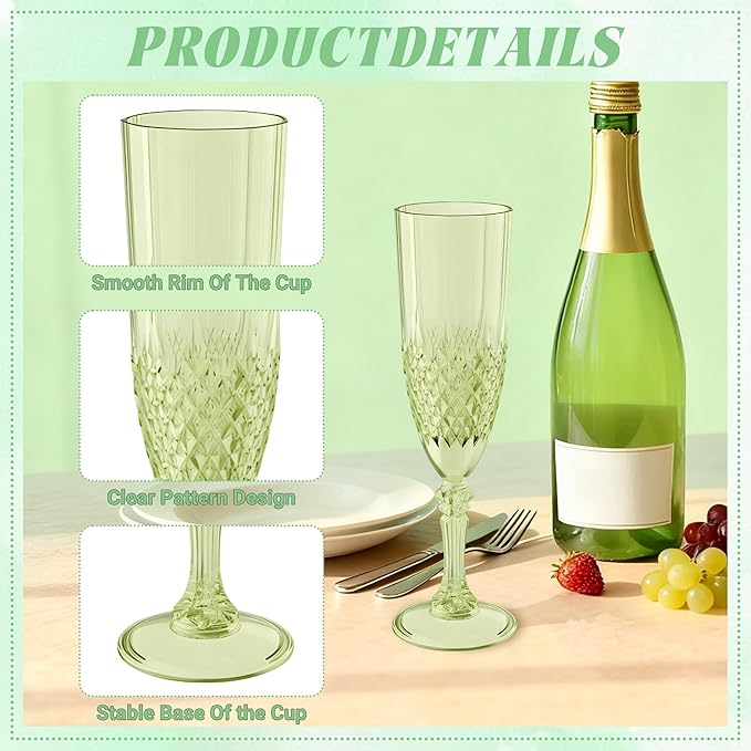 Plastic Champagne Flutes, for Weddings Bachelor Parties Toasting and Events - Image 6