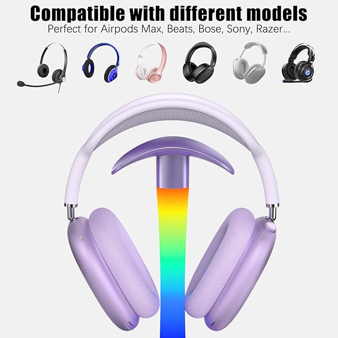 Headphone Stand with Wireless Charger, Gaming Headset Stand with RGB Light Mode - Image 3
