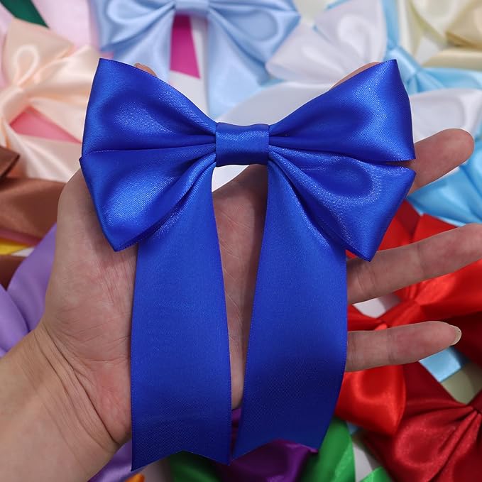 Blue Solid Satin Ribbon 1-1/2 Inch 25 Yards Solid Polyester Fabric Ribbon - Image 7