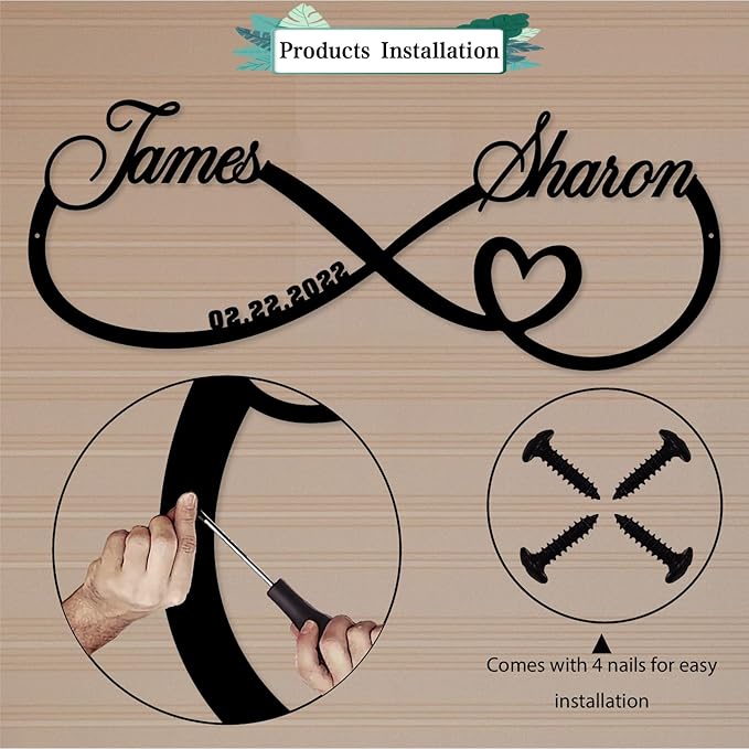 Personalized Custom Infinity Heart Sign, Metal Infinity Sign, Infinity Heart - Image 7