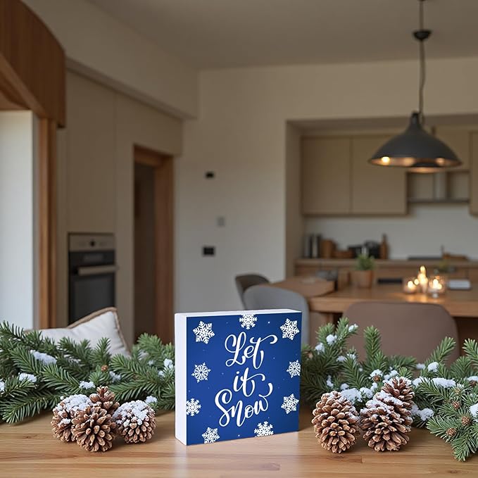 Winter Decorations Indoor Winter Decor Let It Snow Home Room Snowflakes Table - Image 7