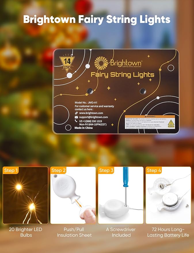 Brightown 24 Pack LED Fairy Lights Battery Operated String Lights, 7ft 20LED - Image 2